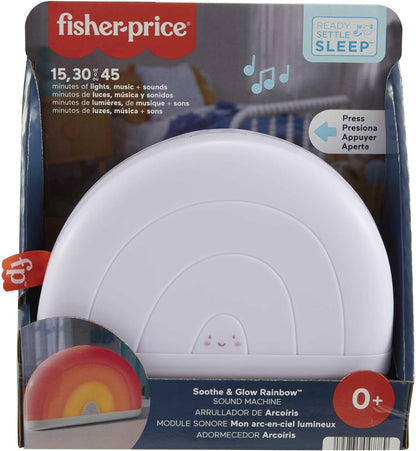 Fisher-Price Arcoíris calmante Juguete con luces cálidas y sonidos relajantes, ayuda para conciliar el sueño, regalo para bebé recién nacido (Mattel HGB91