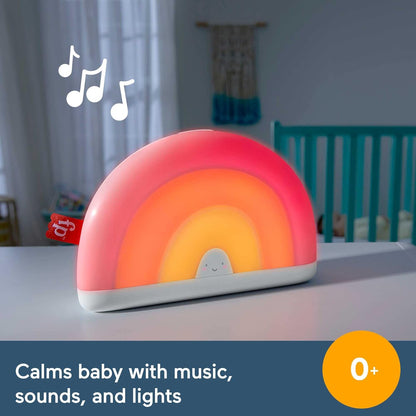 Fisher-Price Arcoíris calmante Juguete con luces cálidas y sonidos relajantes, ayuda para conciliar el sueño, regalo para bebé recién nacido (Mattel HGB91