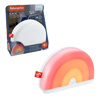 Fisher-Price Arcoíris calmante Juguete con luces cálidas y sonidos relajantes, ayuda para conciliar el sueño, regalo para bebé recién nacido (Mattel HGB91