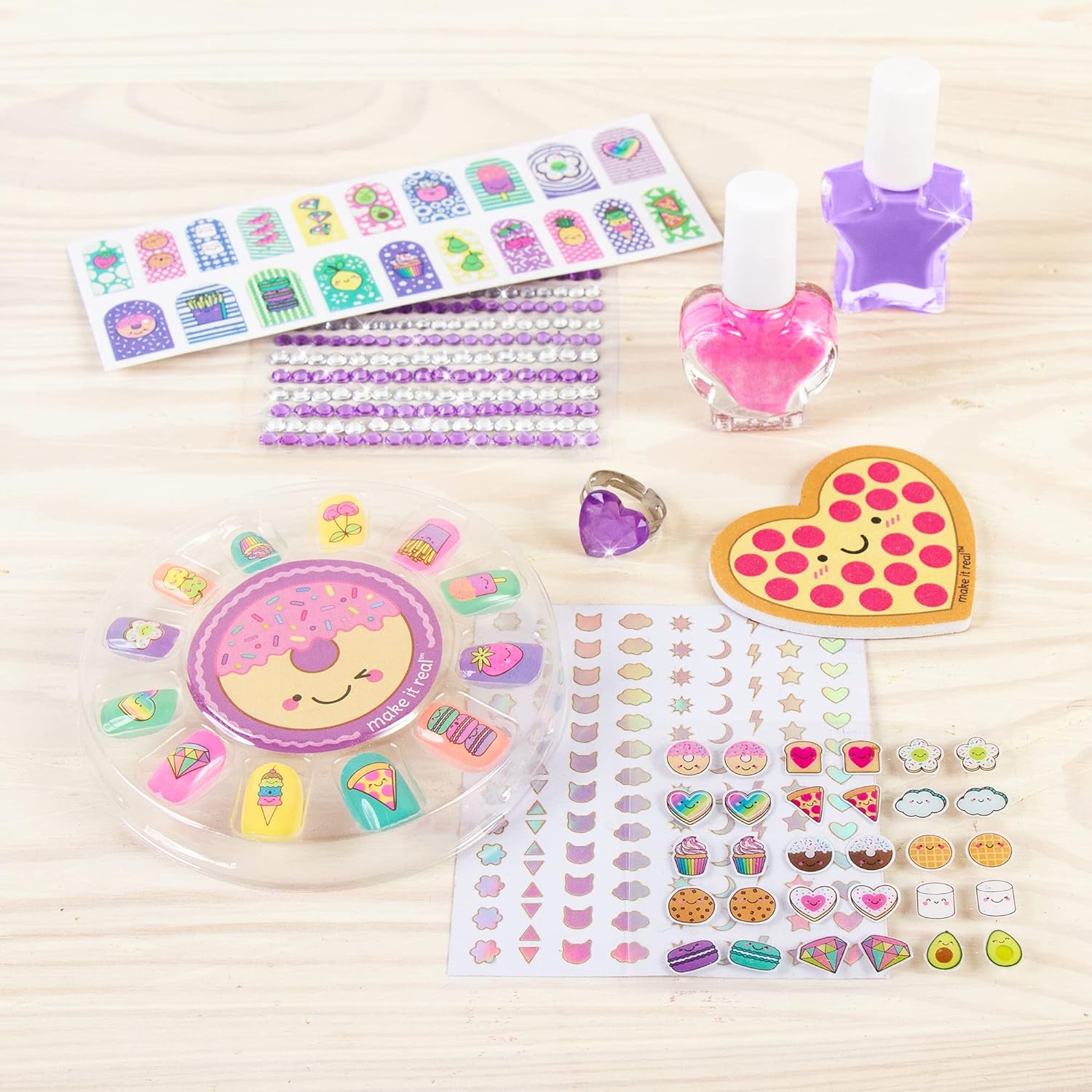 Make It Real Glitter Party Nail Varnish Set with Polish, Stickers & A Nail File - Arts and Crafts for Kids - Girls Gifts
