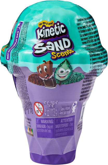 Kinetic Sand Scents, 113g Ice Cream Cone Container with 2 Colours of All-Natural Scented (Styles May Vary)