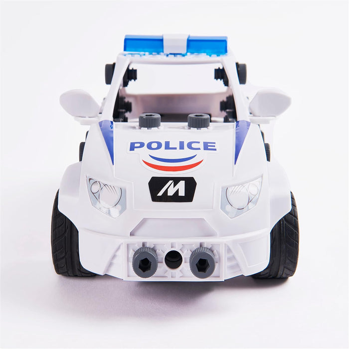 MECCANO Junior, RC Police Car with Working Boot and Real Tools, Toy Model Building Kit, STEM Toys for Kids Aged 5 and up