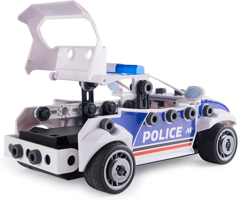 MECCANO Junior, RC Police Car with Working Boot and Real Tools, Toy Model Building Kit, STEM Toys for Kids Aged 5 and up