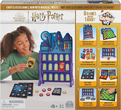 Wizarding World, Harry Potter Games HQ Checkers Tic Tac Toe Memory Match Go Fish Bingo Card Games Fantastic Beasts Gift, for Adults and Kids Ages 4+