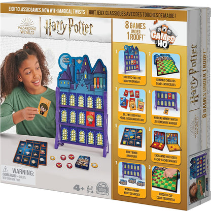 Wizarding World, Harry Potter Games HQ Checkers Tic Tac Toe Memory Match Go Fish Bingo Card Games Fantastic Beasts Gift, for Adults and Kids Ages 4+