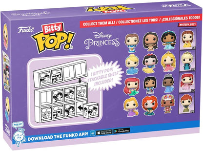 Funko Bitty POP! Disney Princess - Cinderella, Snow White, Aurora and A Surprise Mystery Mini Figure - 0.9 Inch (2.2 Cm) Collectable - Stackable Display Shelf Included - Gift Idea - Cake Topper