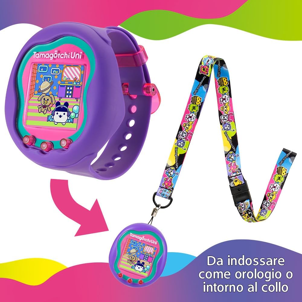 TAMAGOTCHI Bandai Uni Purple Shell | The Customisable New Generation Of Virtual Pet Based On The Original 90s Toy | Connect With Friends Worldwide With This Wearable Electronic Game