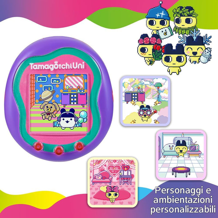 TAMAGOTCHI Bandai Uni Purple Shell | The Customisable New Generation Of Virtual Pet Based On The Original 90s Toy | Connect With Friends Worldwide With This Wearable Electronic Game