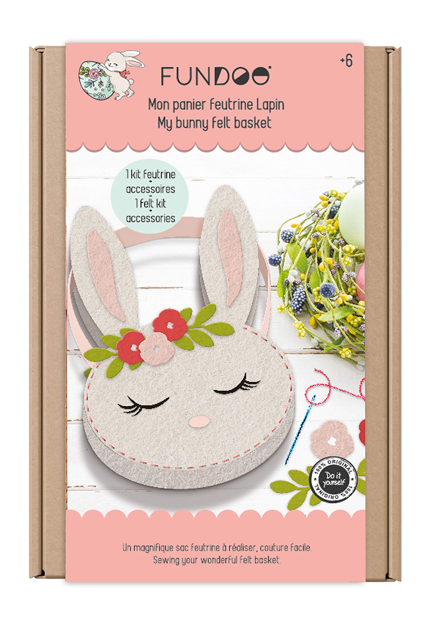 Fundoo - CFUN318 My Rabbit Felt Basket, Multi-Coloured