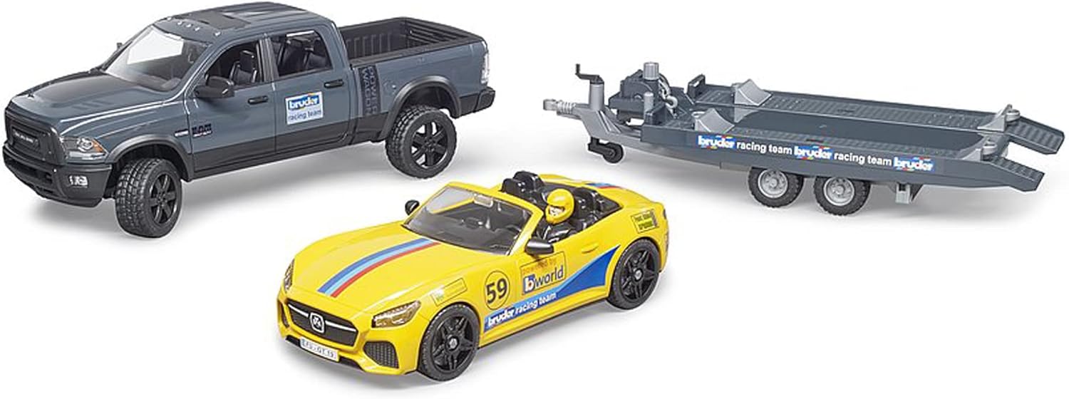 Bruder RAM 2500 Power Wagon, Trailer and Roadster Racing Team