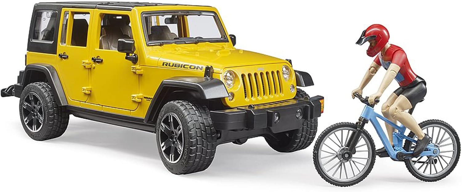 Bruder 02543 Jeep Wrangler Rubicon w Mountain Bike and Figure