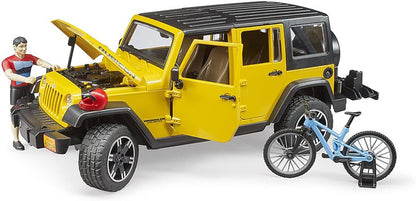 Bruder 02543 Jeep Wrangler Rubicon w Mountain Bike and Figure