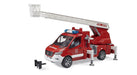 Bruder 02673 Mercedes-Benz Sprinter Fire Brigade with Rotary Ladder, Pump & Light & Sound Module – 1:16 Scale, Compatible Figures & Accessories, Ages 4+
