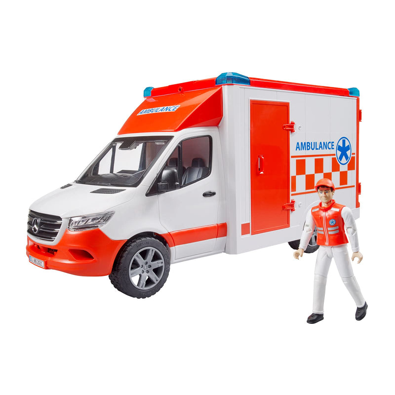 bruder 02676 - Ambulanza Mercedes Benz Sprinter modulo luci e suoni integrato, veicolo di emergenza, ambulanza