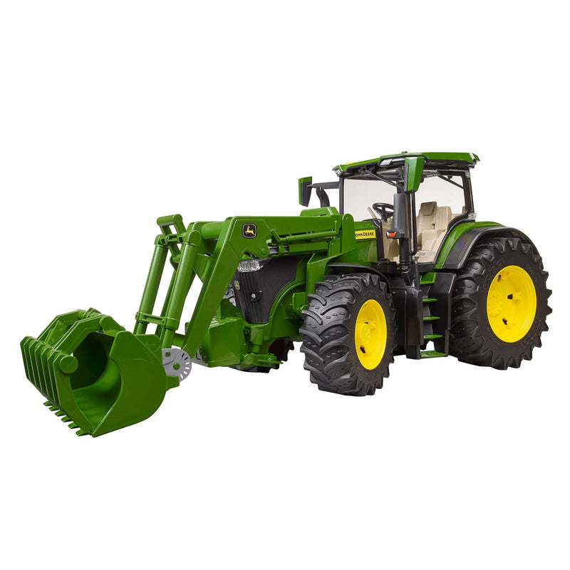 Bruder John Deere 7R 350 Tractor with Front Loader – 1:16 Scale Realistic Farm Tractor Toy with Movable Front Loader, Removable Bucket | Compatible bWorld Accessories | Ages 3+