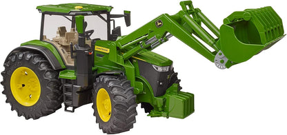 Bruder John Deere 7R 350 Tractor with Front Loader – 1:16 Scale Realistic Farm Tractor Toy with Movable Front Loader, Removable Bucket | Compatible bWorld Accessories | Ages 3+