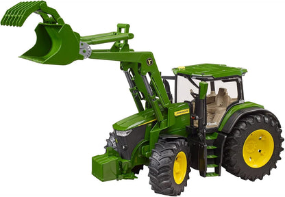 Bruder John Deere 7R 350 Tractor with Front Loader – 1:16 Scale Realistic Farm Tractor Toy with Movable Front Loader, Removable Bucket | Compatible bWorld Accessories | Ages 3+