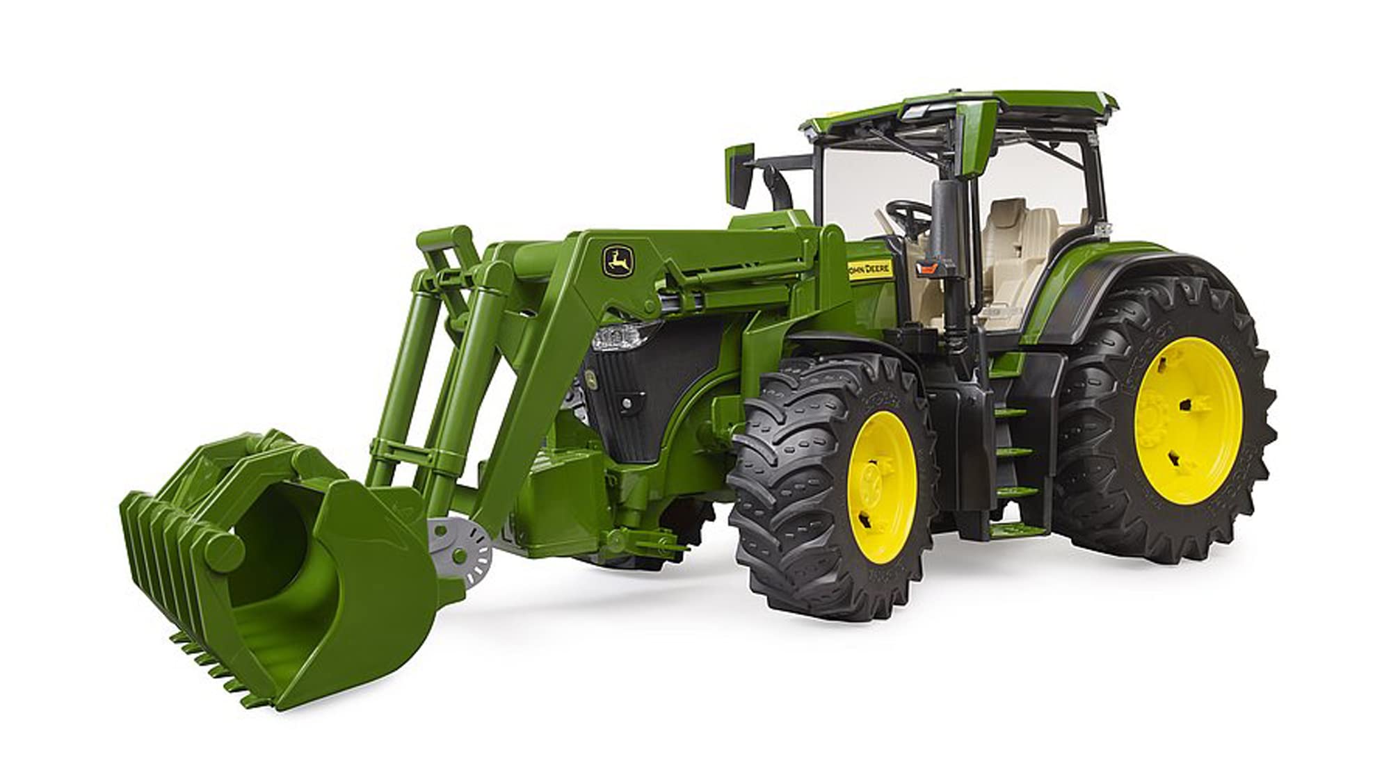 Bruder John Deere 7R 350 Tractor with Front Loader – 1:16 Scale Realistic Farm Tractor Toy with Movable Front Loader, Removable Bucket | Compatible bWorld Accessories | Ages 3+