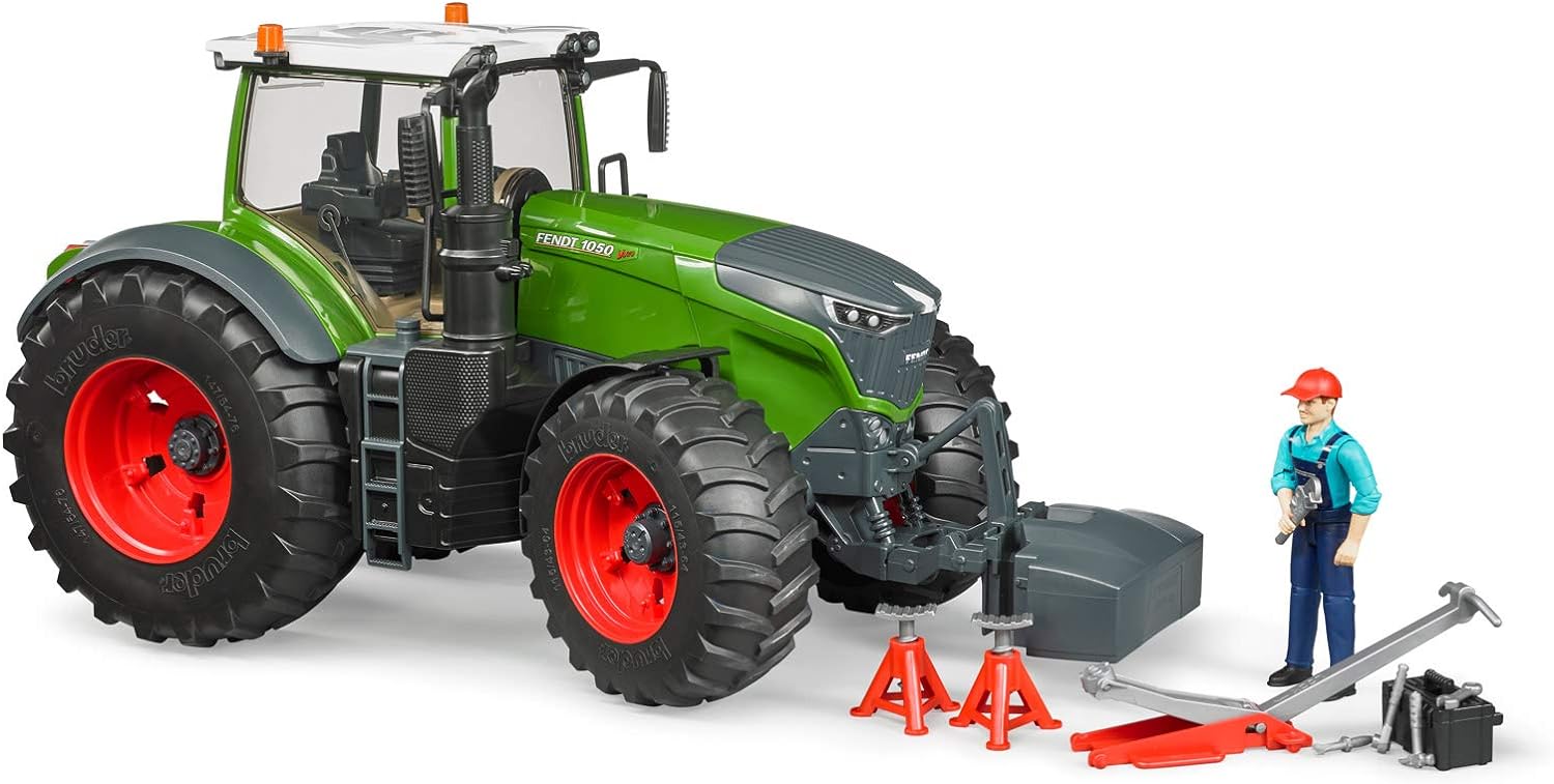 Bruder Fendt 1050 Vario Tractor with Mechanic and Accessories