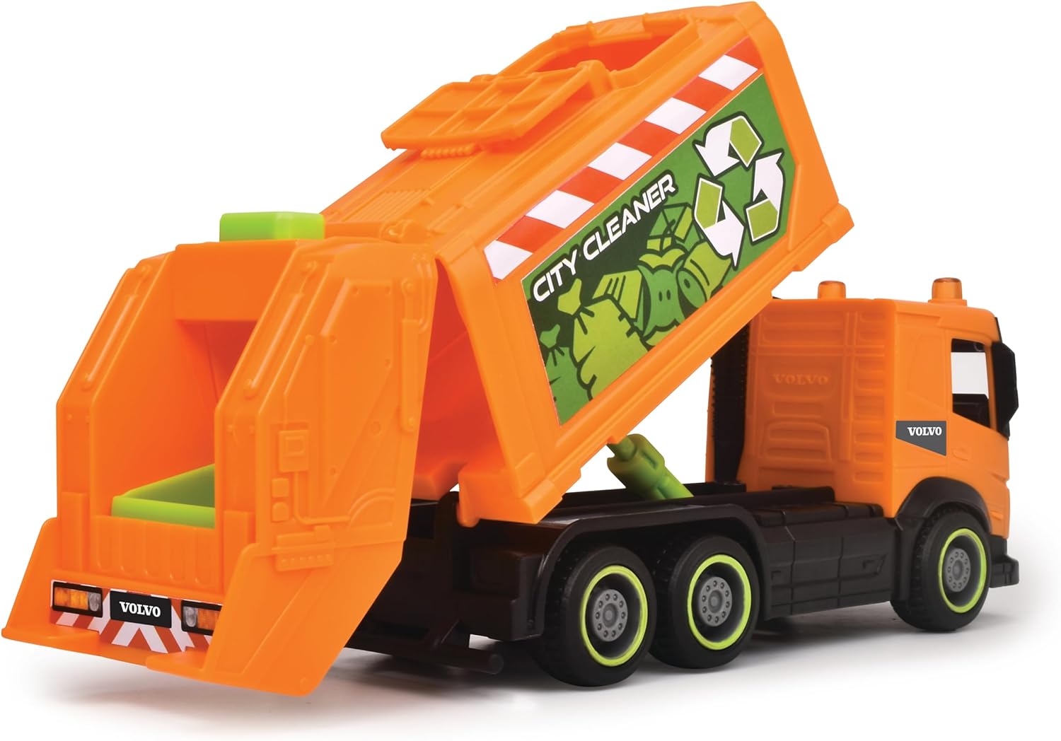 Dickie Toys 203744014 23 cm City Toy, Friction Mechanism, 3 Models Available: Concrete Mixer, Garbage, Recycling Truck, with Moving Parts, Suitable from 3 Years