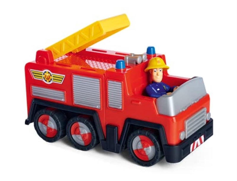 Simba - Brandweerman Sam Brandweervoertuig Jupiter met Sam speelfiguur, 17 cm, vanaf 3 jaar, Speelgoedvoertuig