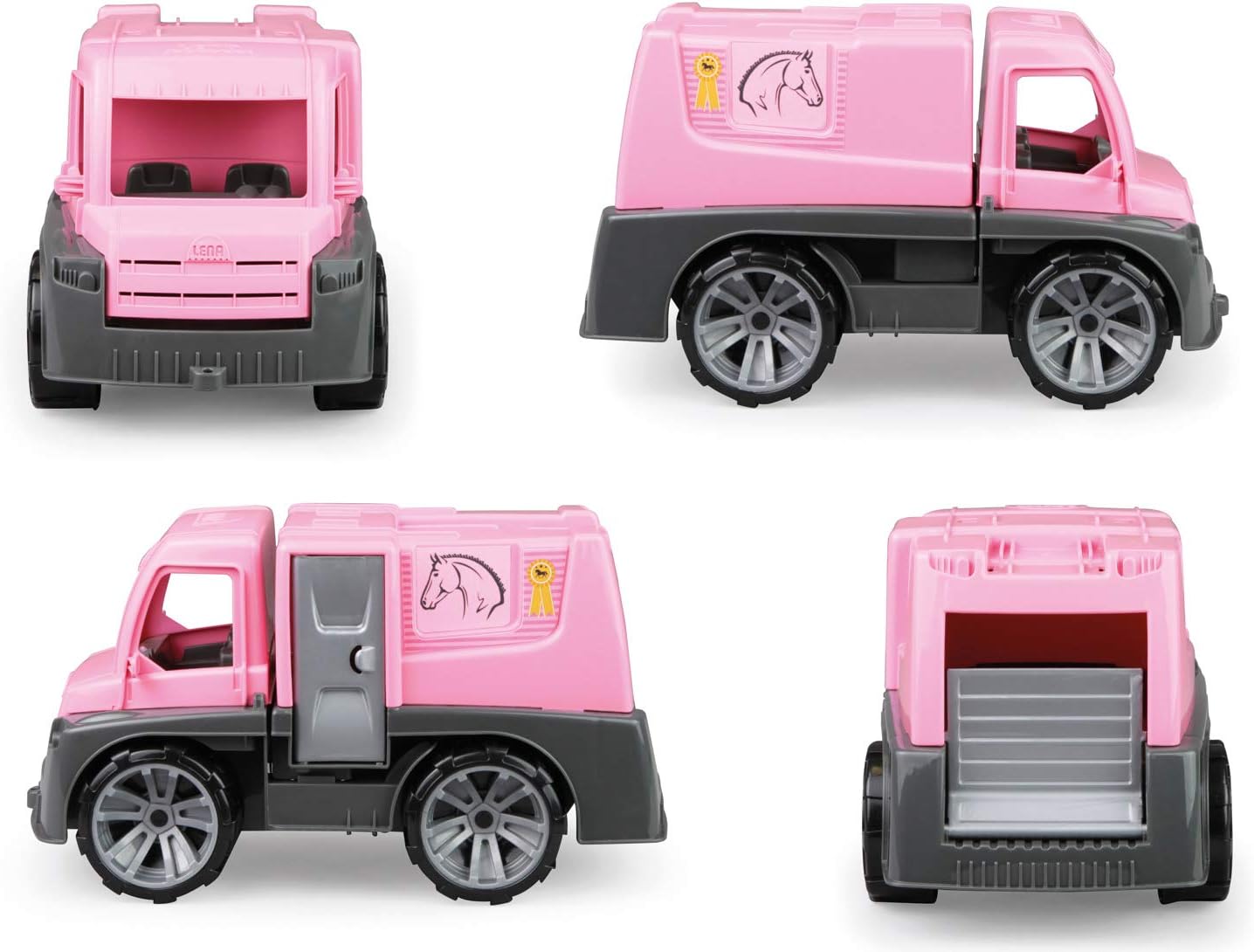 Lena 04458 x TRUXX Figure, Set Horses and Accessories, Transport Opening Doors, Play Vehicle for Children from 2 Years