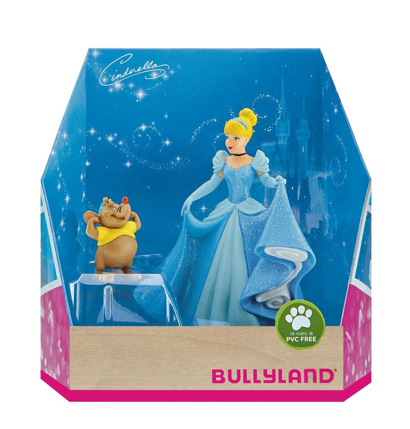 Bullyland 13438 Cinderella and Karli Toy Figures Set from Walt Disney Cinderella, Detailed, Ideal as a Cake Figure and Small Gift for Children from 3 Years