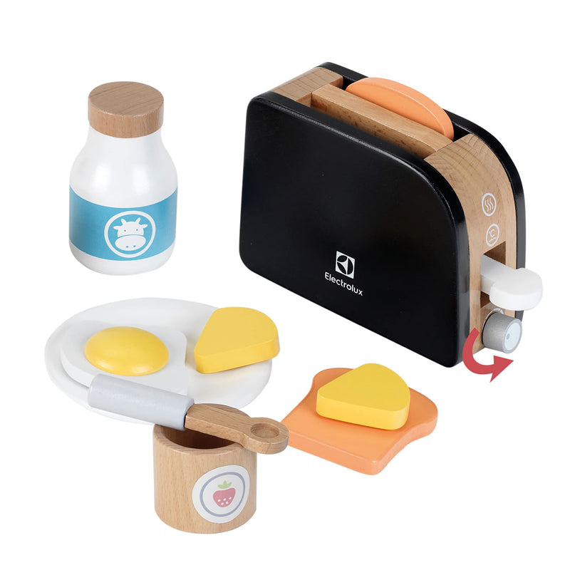 Theo Klein 7400 Electrolux Toaster , Wood I Incl Toast Slices , Butter , Fried Egg and much more I Accessories for Play Kitchens I Toy for Children from 3 Years