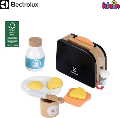 Theo Klein 7400 Electrolux Toaster , Wood I Incl Toast Slices , Butter , Fried Egg and much more I Accessories for Play Kitchens I Toy for Children from 3 Years
