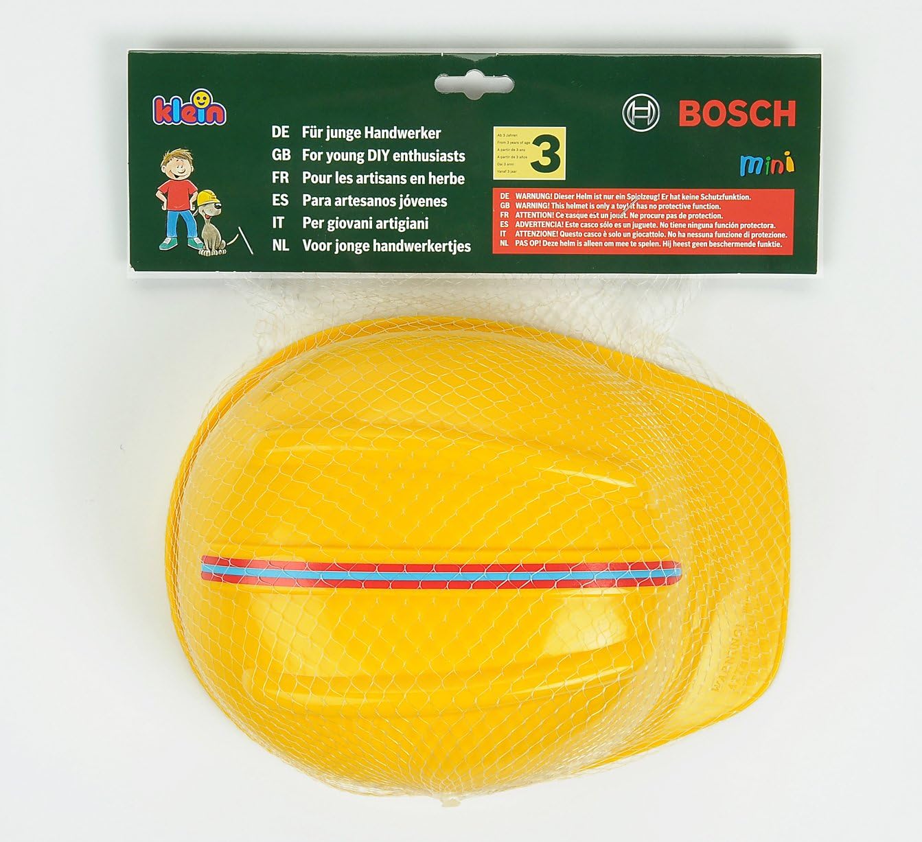 Theo Klein 8127 Bosch Safety Helmet I Toy Helmet in the Style of a Worker's Hard Hat I Adjustable Size I Toy for Children Aged 3 Years and up
