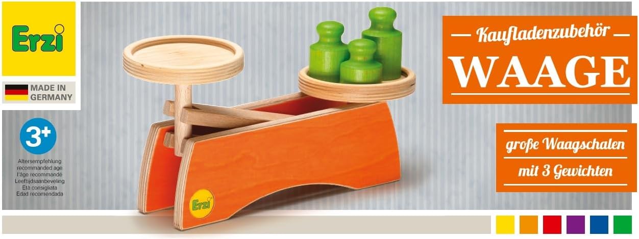 Erzi 10531 28.4 X 6.6 x 11.8 cm Wooden Grocery Shop Scale