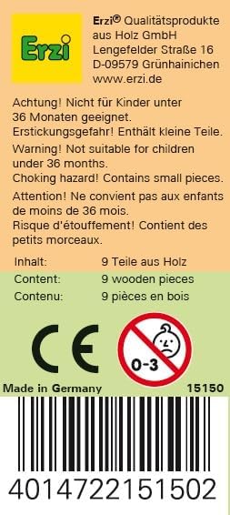 Erzi Renzi Parte en el Caso, Salchichas, Madera Holz perorata Altura Würstchen Würstchen: 9.2 cm-4,8 cm de diámetro (marrón