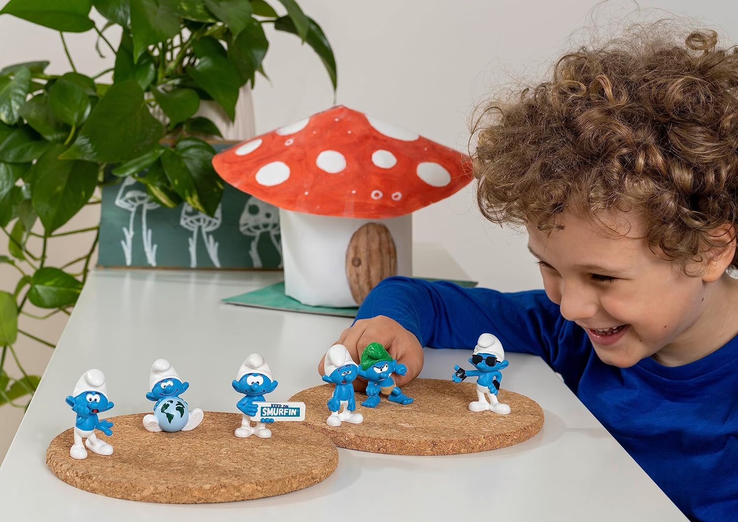 Schleich Smurfs, Collectible Retro Toys and Figurines for All Ages, Sustainability Smurf Figure