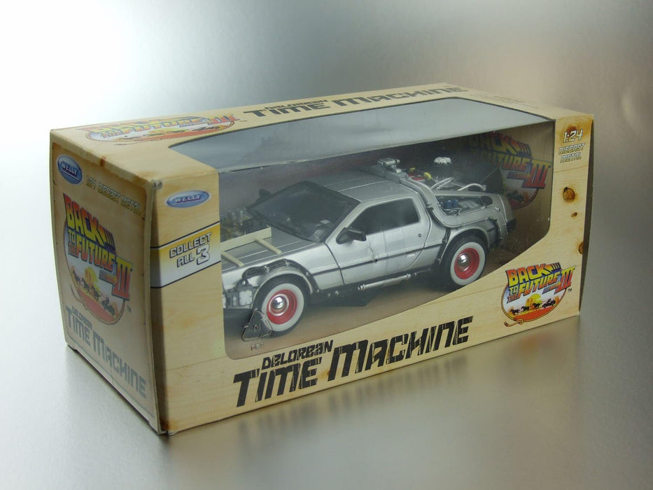 Welly Back To The Future 3 Delorean Time Machine Scale,Brown,1/24