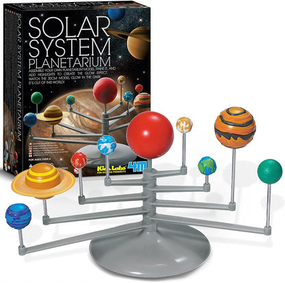 4M Kidz Labs Solar System Planetarium Model, Build you own 30cm Glow in the Dark Model, Arts and Crafts, Science Kit for Boys and Girls 8+