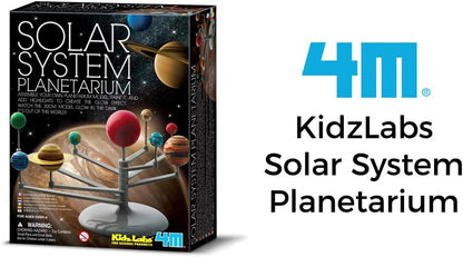 4M Kidz Labs Solar System Planetarium Model, Build you own 30cm Glow in the Dark Model, Arts and Crafts, Science Kit for Boys and Girls 8+
