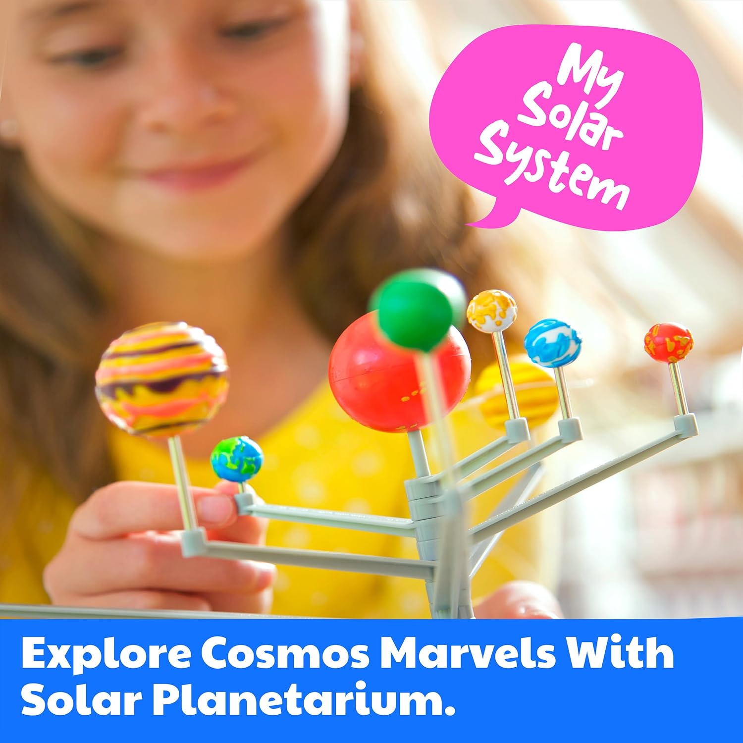 4M Kidz Labs Solar System Planetarium Model, Build you own 30cm Glow in the Dark Model, Arts and Crafts, Science Kit for Boys and Girls 8+