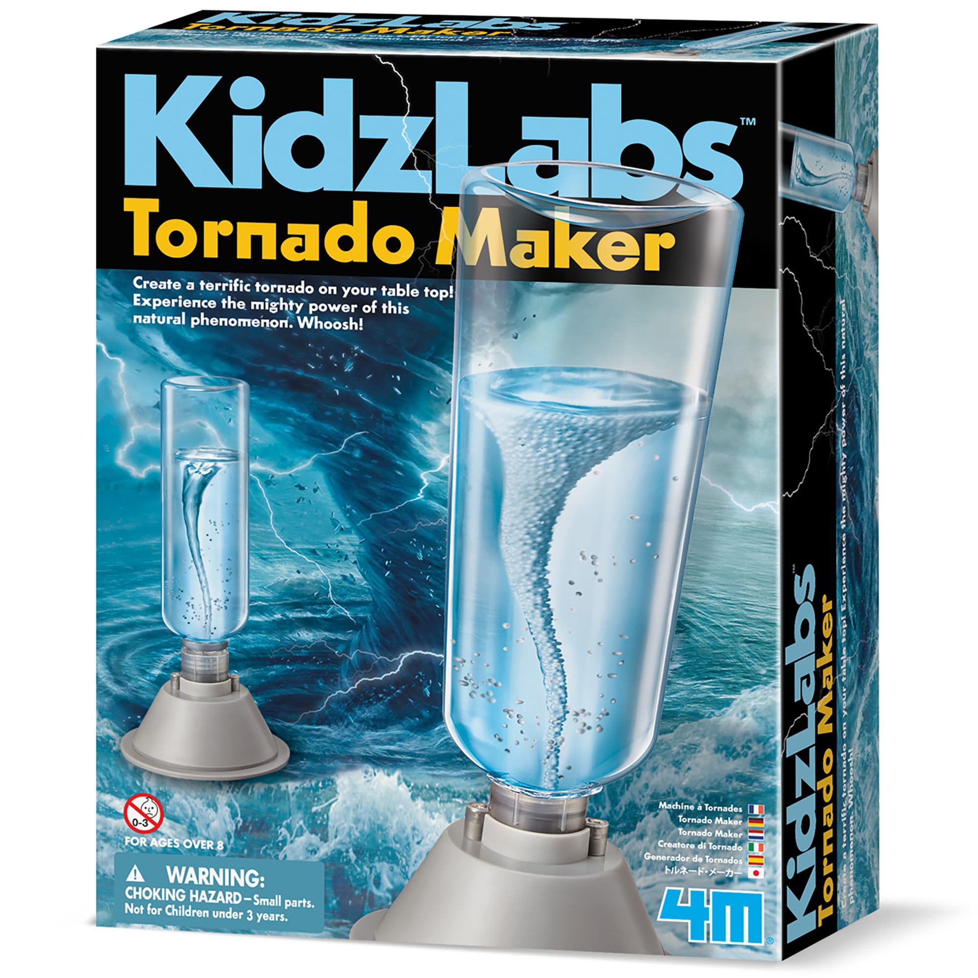 4M Kidz Labs Tornado Maker, Recycle an empty bottle to construct this battery operated Tornado, Science and Technology Kit, Boys and Girls ages 8+