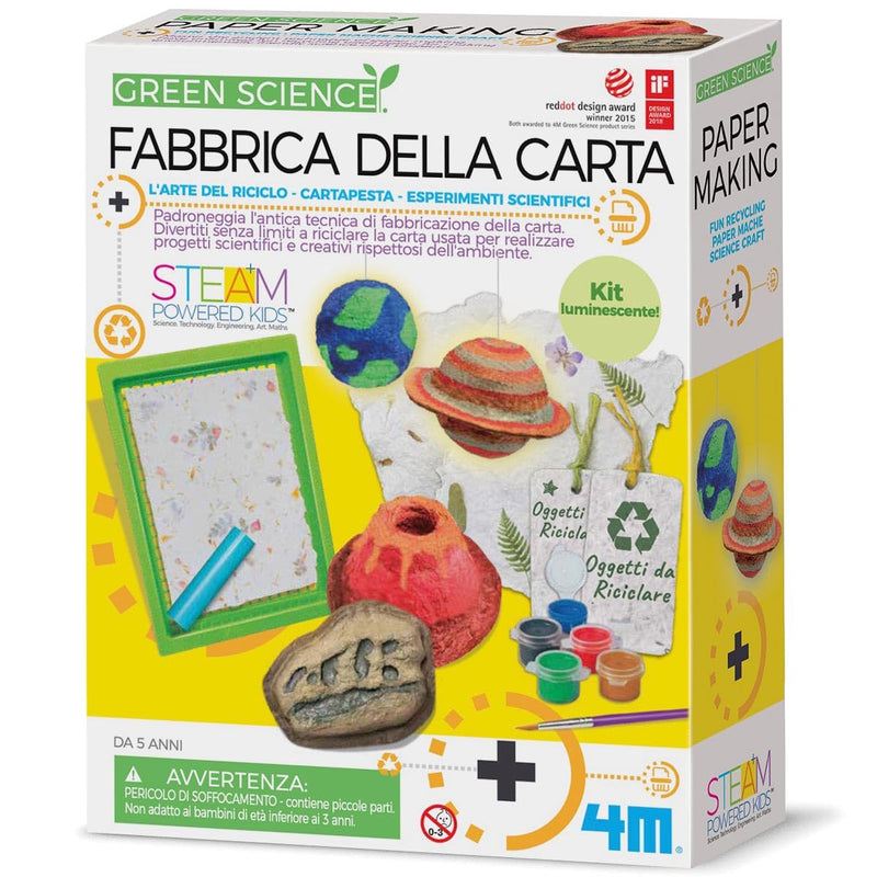 4M Green Science Paper Making, Re-cycle Used Paper for Making Enviro Friendly Science and Craft Projects, For Boys and Girls Ages 5+
