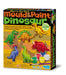 4M Dinosaur Mould and Paint, Arts and Crafts Kit to Create your own Dinosaur Magnets or Badges and Paint using the paints provided, Glow in the Dark for ages 5+