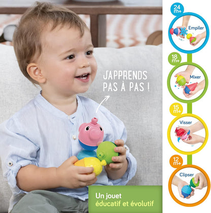 Lalaboom Farm Animal Tube Pig and Sheep Educational Pop Beads Early-Learning Toy - 6 Piece Set - 10 Months + - BL313