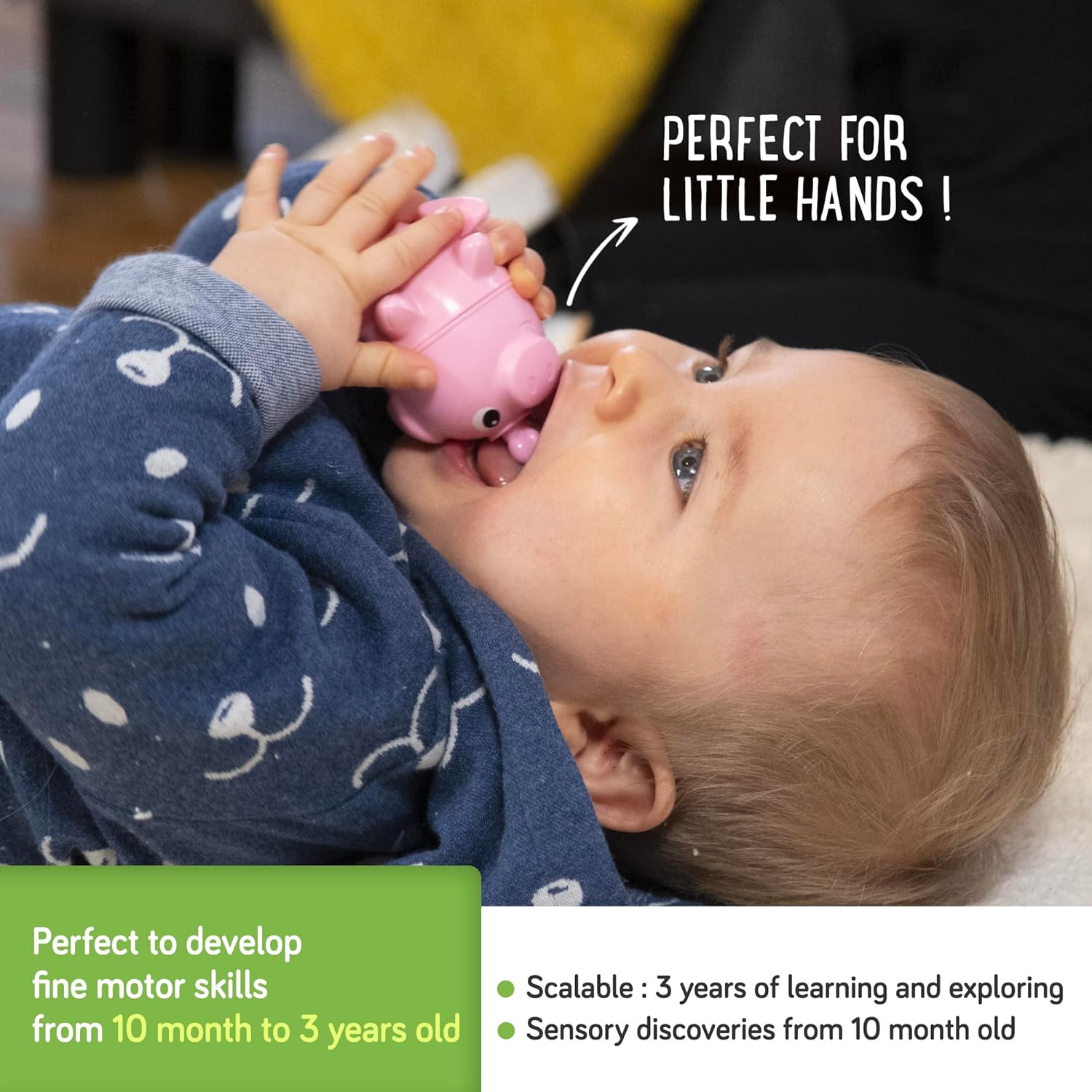 Lalaboom - Motorcycle Beads - Farm Animals Box - Learning and Assembly Toy - Building Game - Shapes and Colours - Scalable from 10 Months to 4 Years - 25 Pieces, BL321, Multi-Colour