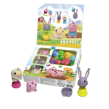Lalaboom - Motorcycle Beads - Farm Animals Box - Learning and Assembly Toy - Building Game - Shapes and Colours - Scalable from 10 Months to 4 Years - 25 Pieces, BL321, Multi-Colour