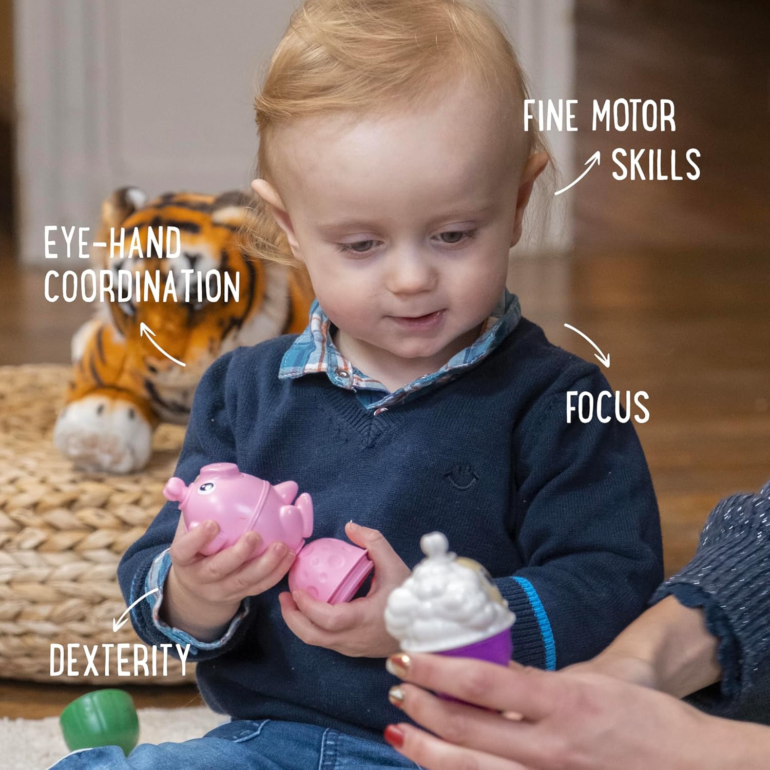 Lalaboom - Motorcycle Beads - Farm Animals Box - Learning and Assembly Toy - Building Game - Shapes and Colours - Scalable from 10 Months to 4 Years - 25 Pieces, BL321, Multi-Colour