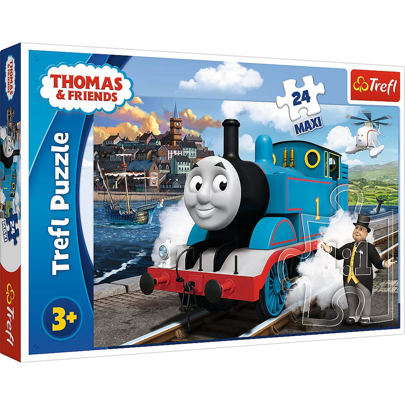 Trefl TR14317 EIN fröhlicher Tag für Friends Thomas die Lokomotive 24 maxi pieces, for children aged 3 and over Jigsaw Puzzle, Coloured