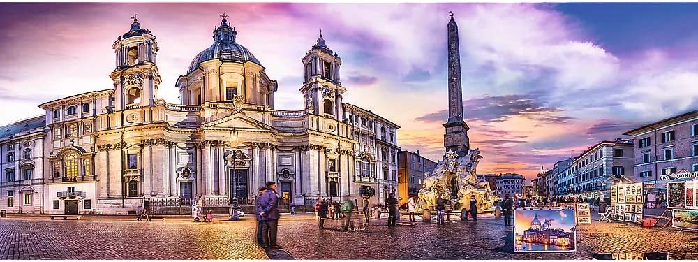 Trefl, Puzzle, Roma, Italien, Piazza Navona, 500 Teile, Panorama, Hauptstädte Europas, Stadtmotiv, Monumente, Anspruchsvoll, Jigsaw Klassische Puzzle für Erwachsene und Kinder ab 10 Jahren Puzzels