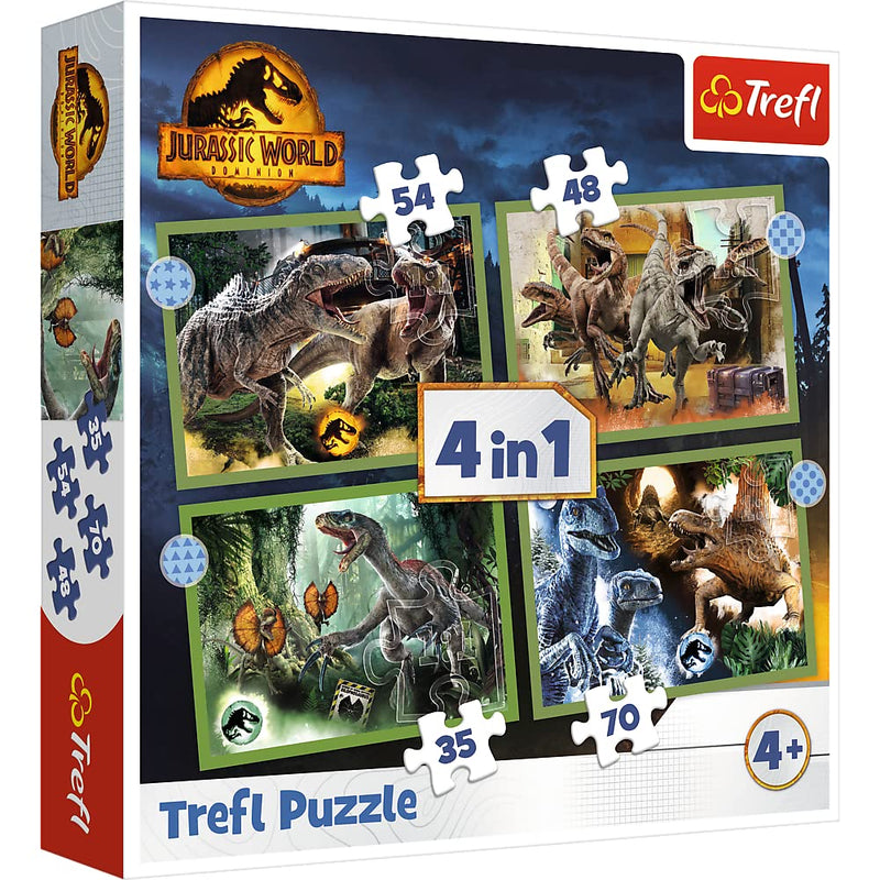 4-in-1 Jigsaw Puzzle 35, 48, 54, 70 Pieces Jurassic World (Children's Puzzle)