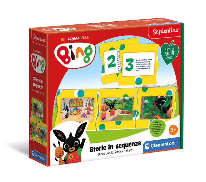 Clementoni 16286 Bing Spiel der Sequenzen – Play for Future – Made in Italy – Lernspiel für Kinder 3 Jahre +, Mehrfarbig, Medium