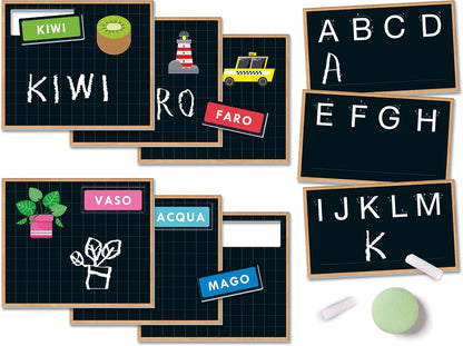 Clementoni Sapientino 16374 Writing and Drawing Chalkboard, Educational Game 4 Years for Learning to Write-Play for Future-Made in Italy, Multicoloured, 16374