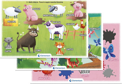 Clementoni - 16384 - Sapientino Animali E Natura - Banquet with Activity Cards and Interactive Pens, Educational Game 3 Years, Electronic (Italian Version) - Made in Italy